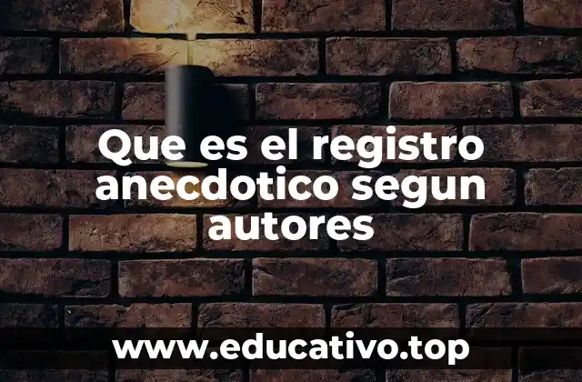 Que es el registro anecdotico segun autores