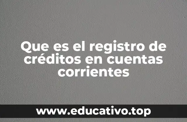 Que es el registro de créditos en cuentas corrientes