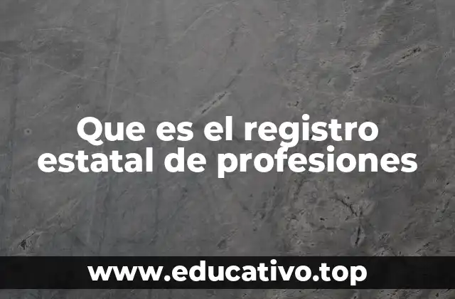 Que es el registro estatal de profesiones