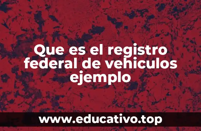 Que es el registro federal de vehiculos ejemplo