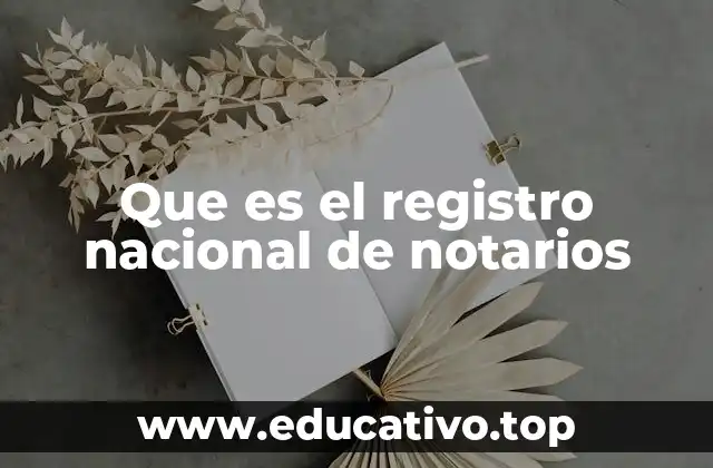 Que es el registro nacional de notarios