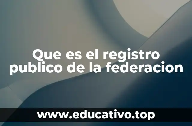 Que es el registro publico de la federacion