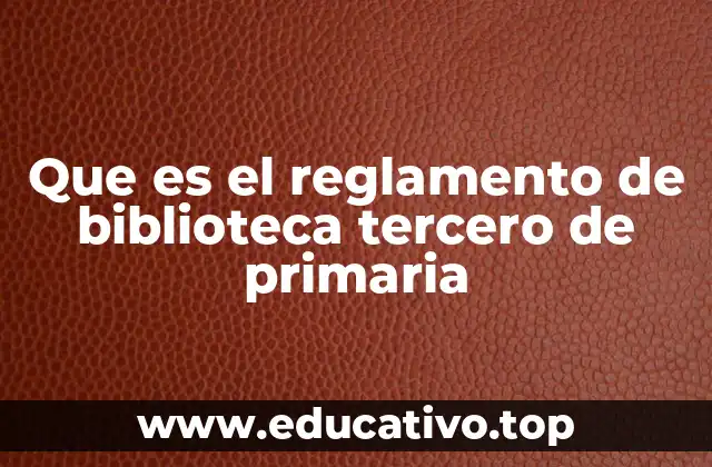 Que es el reglamento de biblioteca tercero de primaria