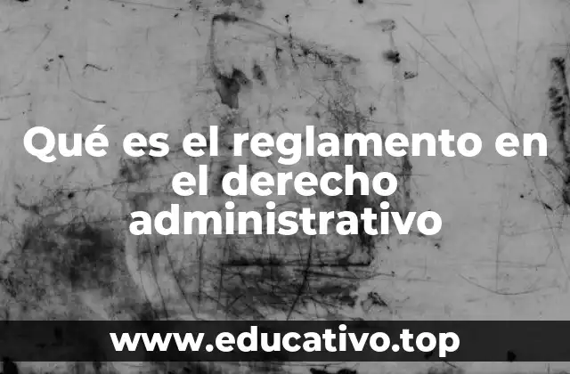 Qué es el reglamento en el derecho administrativo