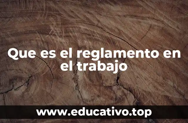 Que es el reglamento en el trabajo