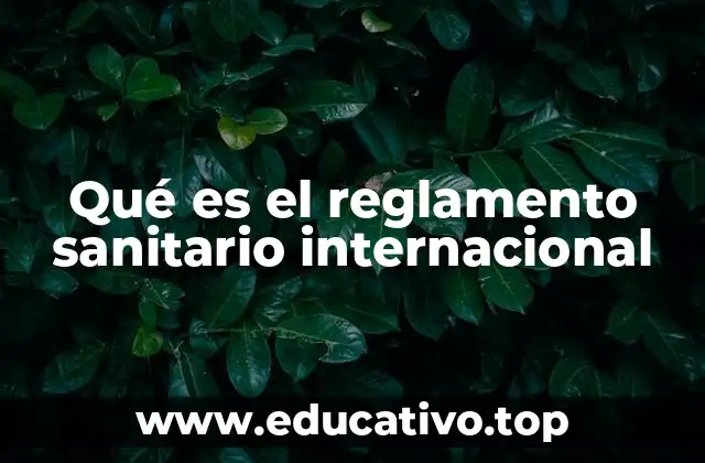Qué es el reglamento sanitario internacional