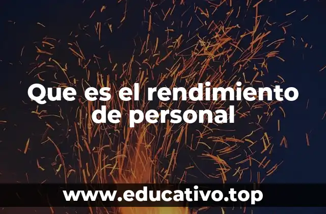 Que es el rendimiento de personal