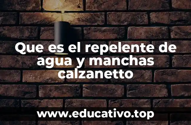 Que es el repelente de agua y manchas calzanetto