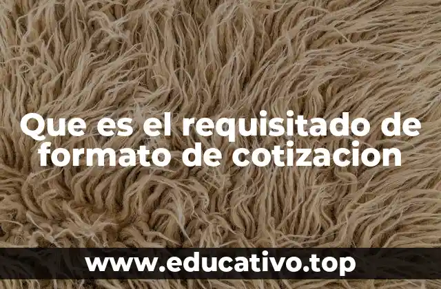 Que es el requisitado de formato de cotizacion