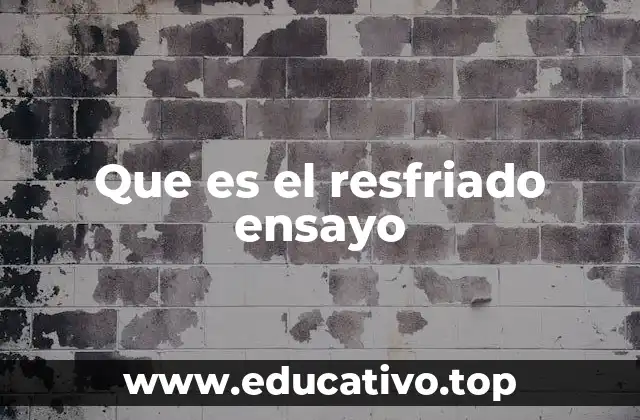 Que es el resfriado ensayo