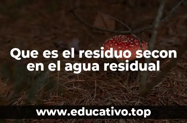 Que es el residuo secon en el agua residual
