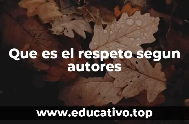 Que es el respeto segun autores