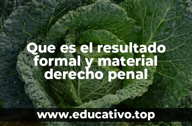 Que es el resultado formal y material derecho penal