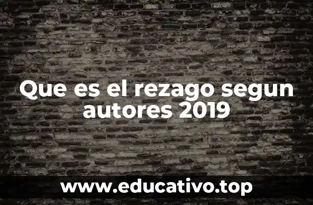 Que es el rezago segun autores 2019