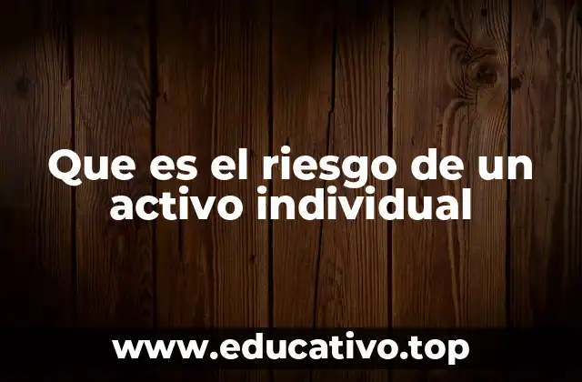 Que es el riesgo de un activo individual