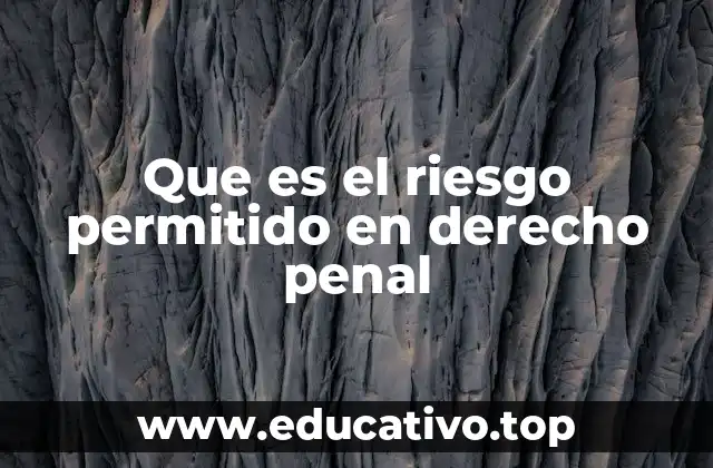 Que es el riesgo permitido en derecho penal
