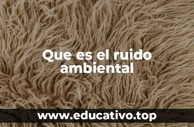 Que es el ruido ambiental