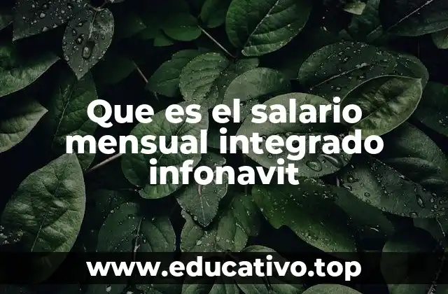 Que es el salario mensual integrado infonavit