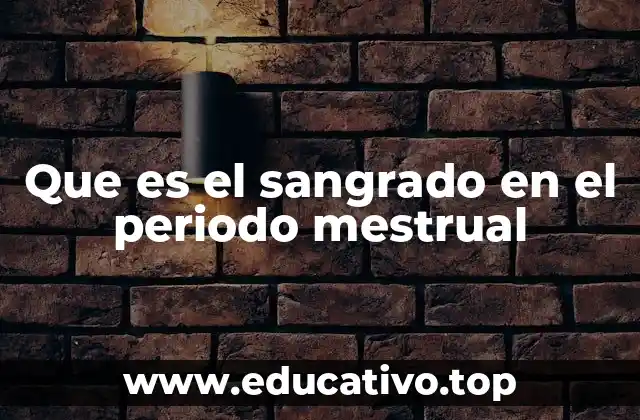 Que es el sangrado en el periodo mestrual