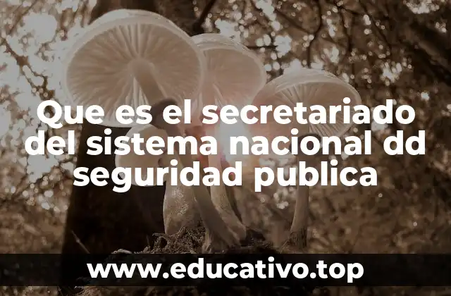 Que es el secretariado del sistema nacional dd seguridad publica