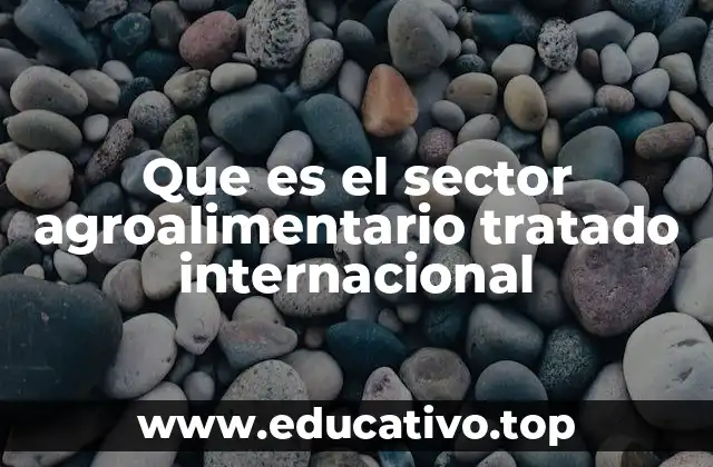 Que es el sector agroalimentario tratado internacional