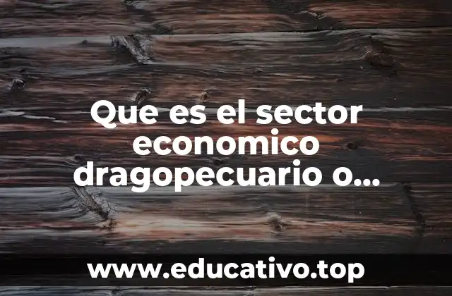 Que es el sector economico dragopecuario o primario
