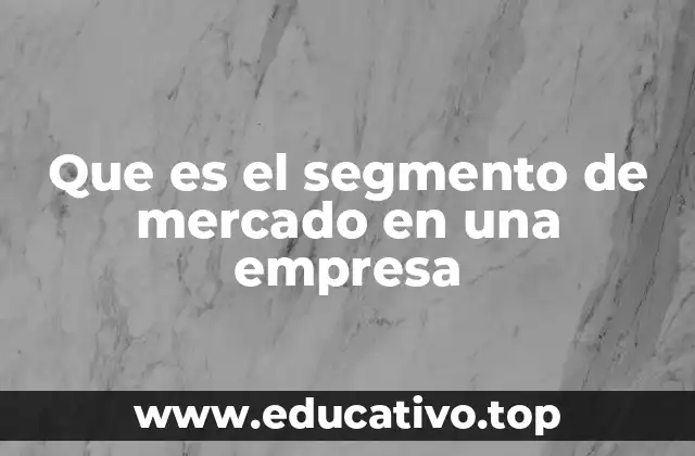 Que es el segmento de mercado en una empresa