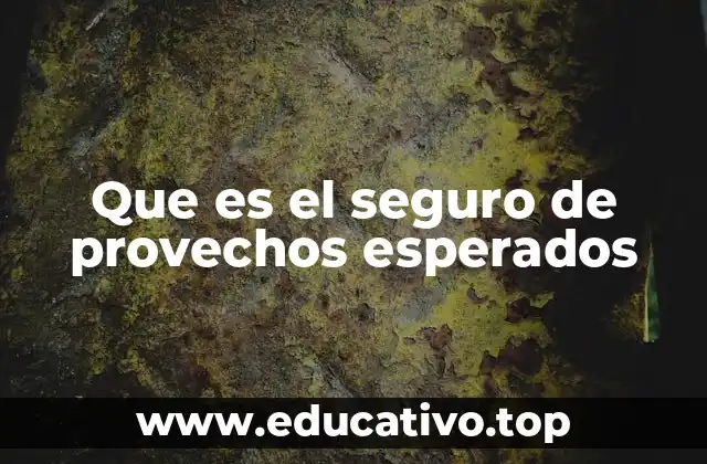 Que es el seguro de provechos esperados