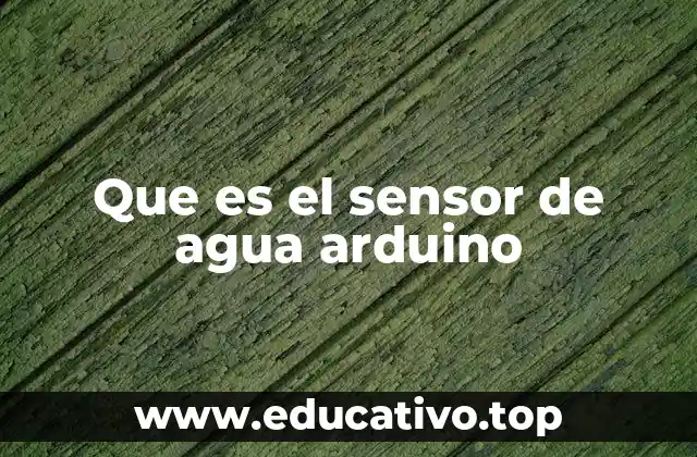 Que es el sensor de agua arduino