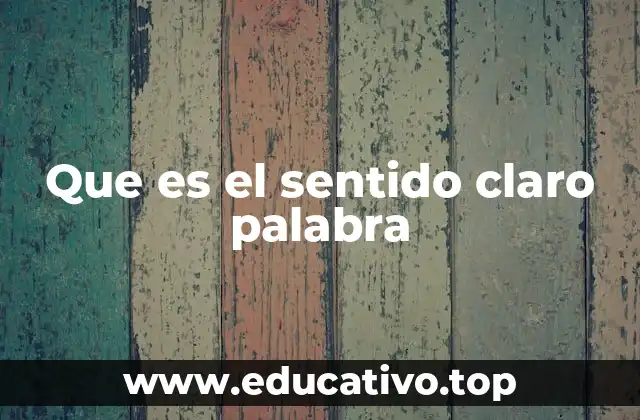 Que es el sentido claro palabra