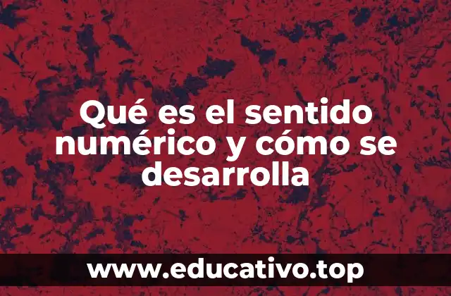 Qué es el sentido numérico y cómo se desarrolla
