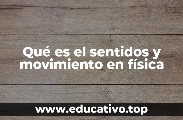 El papel del sentido en el estudio de los movimientos