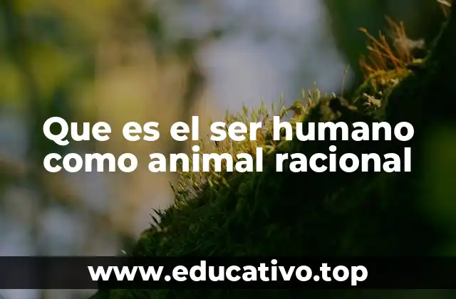 Que es el ser humano como animal racional