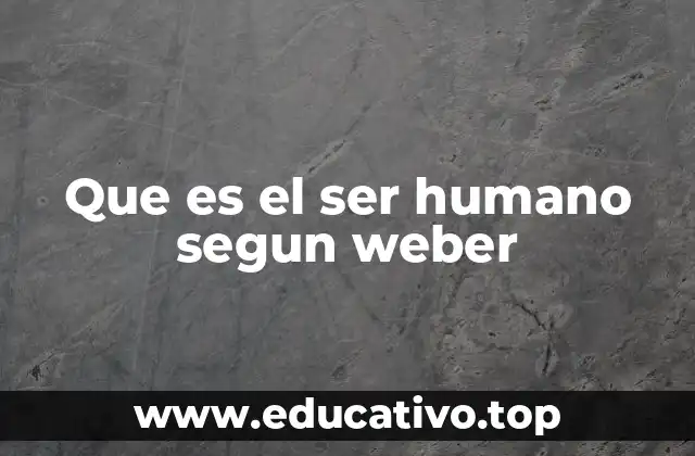 Que es el ser humano segun weber