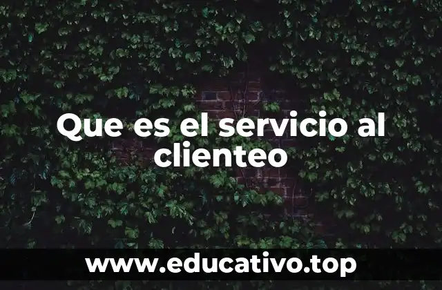 Que es el servicio al clienteo