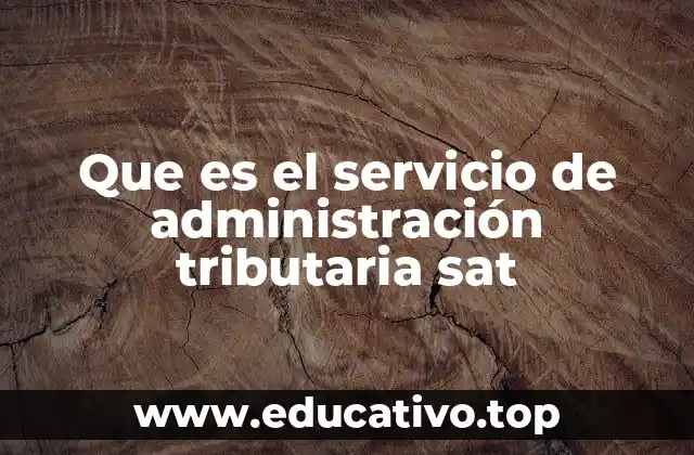 Que es el servicio de administración tributaria sat