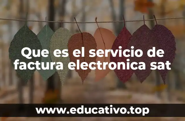 Que es el servicio de factura electronica sat