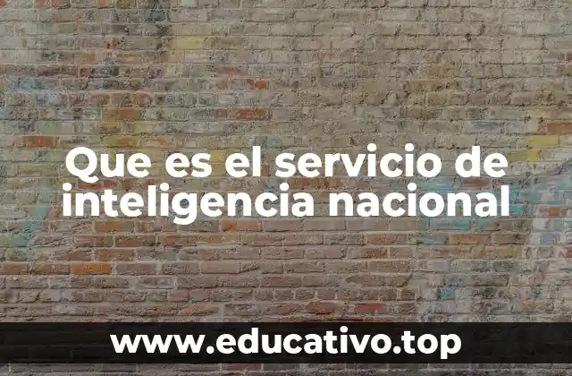 Que es el servicio de inteligencia nacional