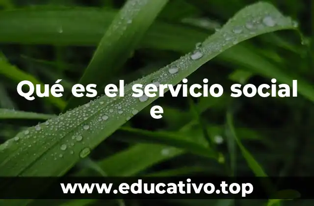 Qué es el servicio social e