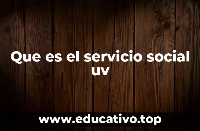 Que es el servicio social uv