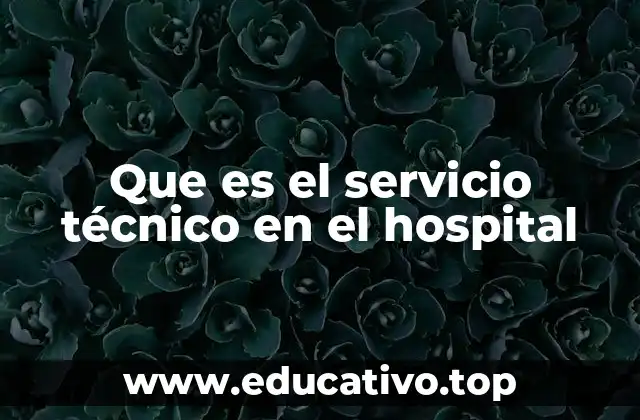 Que es el servicio técnico en el hospital
