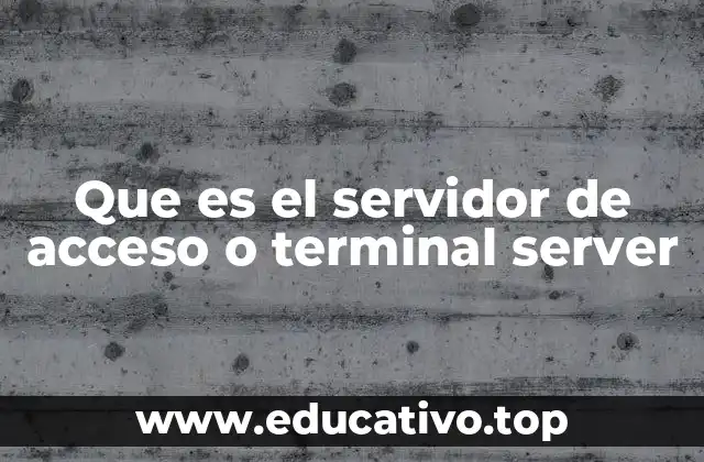 Que es el servidor de acceso o terminal server