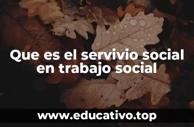 Que es el servivio social en trabajo social