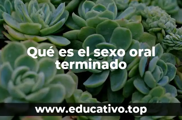 Qué es el sexo oral terminado