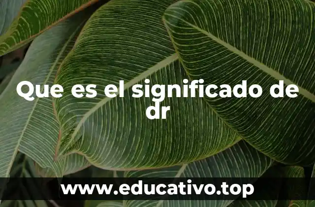 Que es el significado de dr