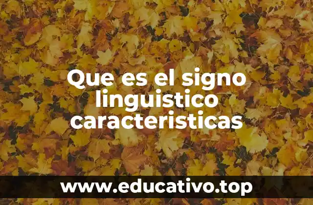 Elementos que conforman el signo lingüístico