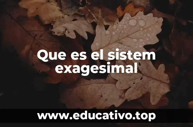Que es el sistem exagesimal
