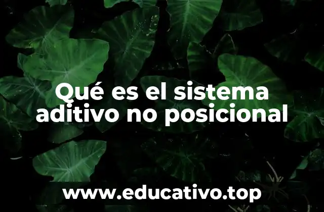 Qué es el sistema aditivo no posicional