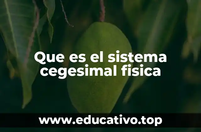 Que es el sistema cegesimal fisica