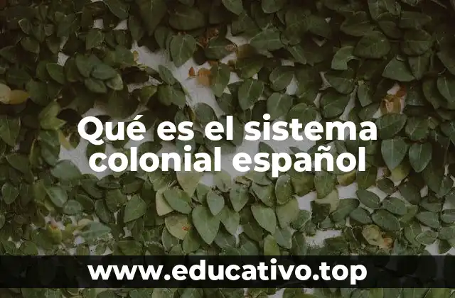 Qué es el sistema colonial español